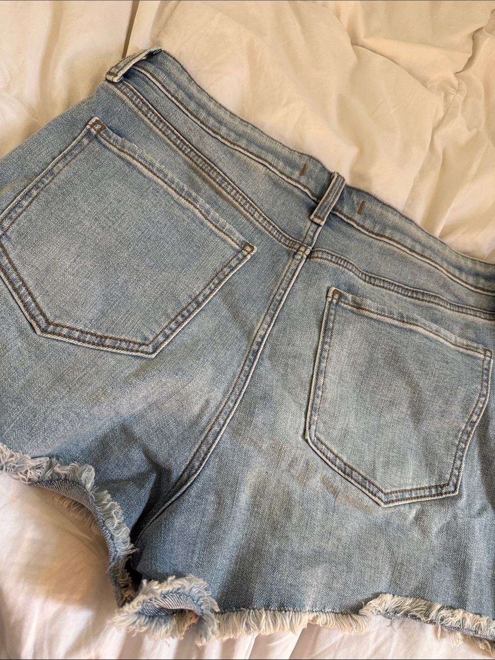 eunina Light Blue Distressed Denim Shorts - Picture 3 of 3
